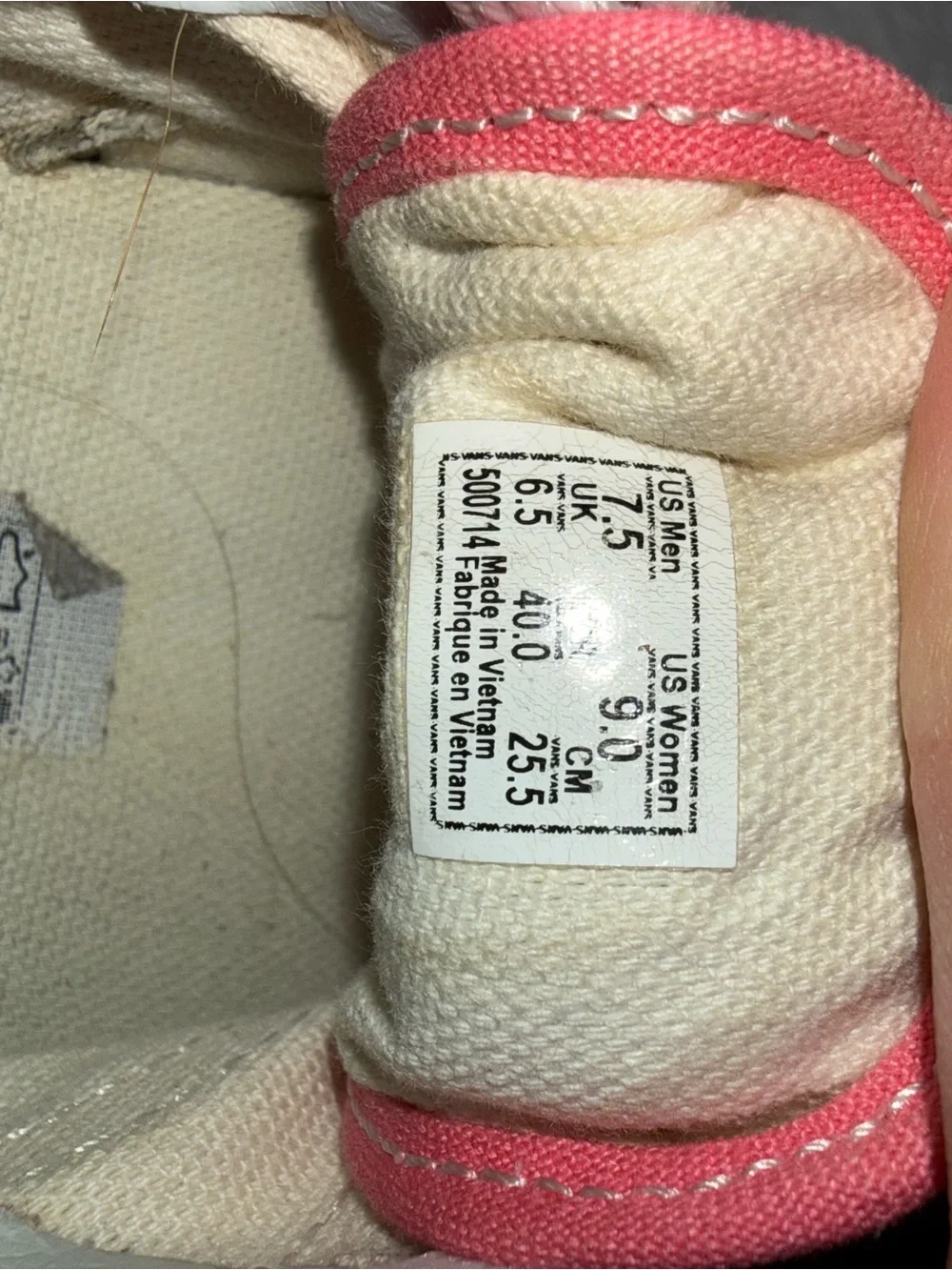Vans Pink and White Old Skool Canvas Sneakers